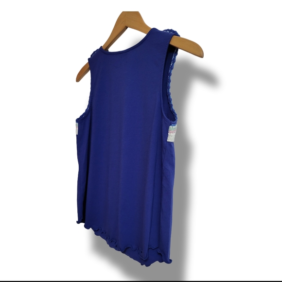 🌿Art Class Blue Crochet Bodice Sleeveless Top Boho Youth XL 14/16 Women’s Small - Picture 8 of 11